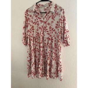 Ripe Floral Maternity Button Front Tunic Dress Size M